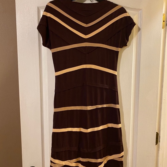 Urban Mango brown, dark, light tan fitted dress S - Picture 6 of 9